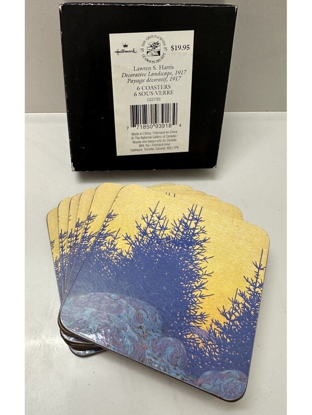 Vintage Group Of Seven Artist Lawrence S. Harris Set of 6 Coasters Landscape